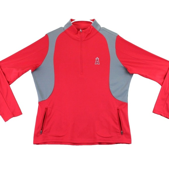 Antigua Tops - Antigua Los Angeles Angels Womens Pullover Athletic Jacket Red Gray Size L‎